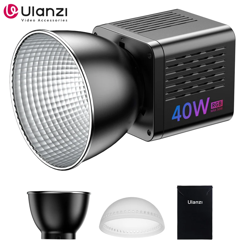 Ulanzi L024 40W RGB COB видео светильник 0-359 ° Полноцветный 2500-6500K двухцветный заполняющий