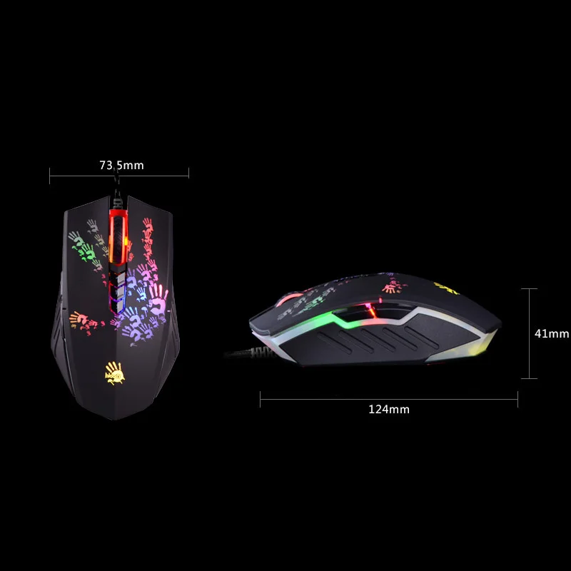 Игровая мышь A4Tech Bloody A60, RGB-мышь, Drag Click, 6200 CPI, 8 макроклавиш, металлический чехол X'Glide, регулировка 1000 Гц (art.: 3920cf2bc0aec) - 3920cf2bc0aec