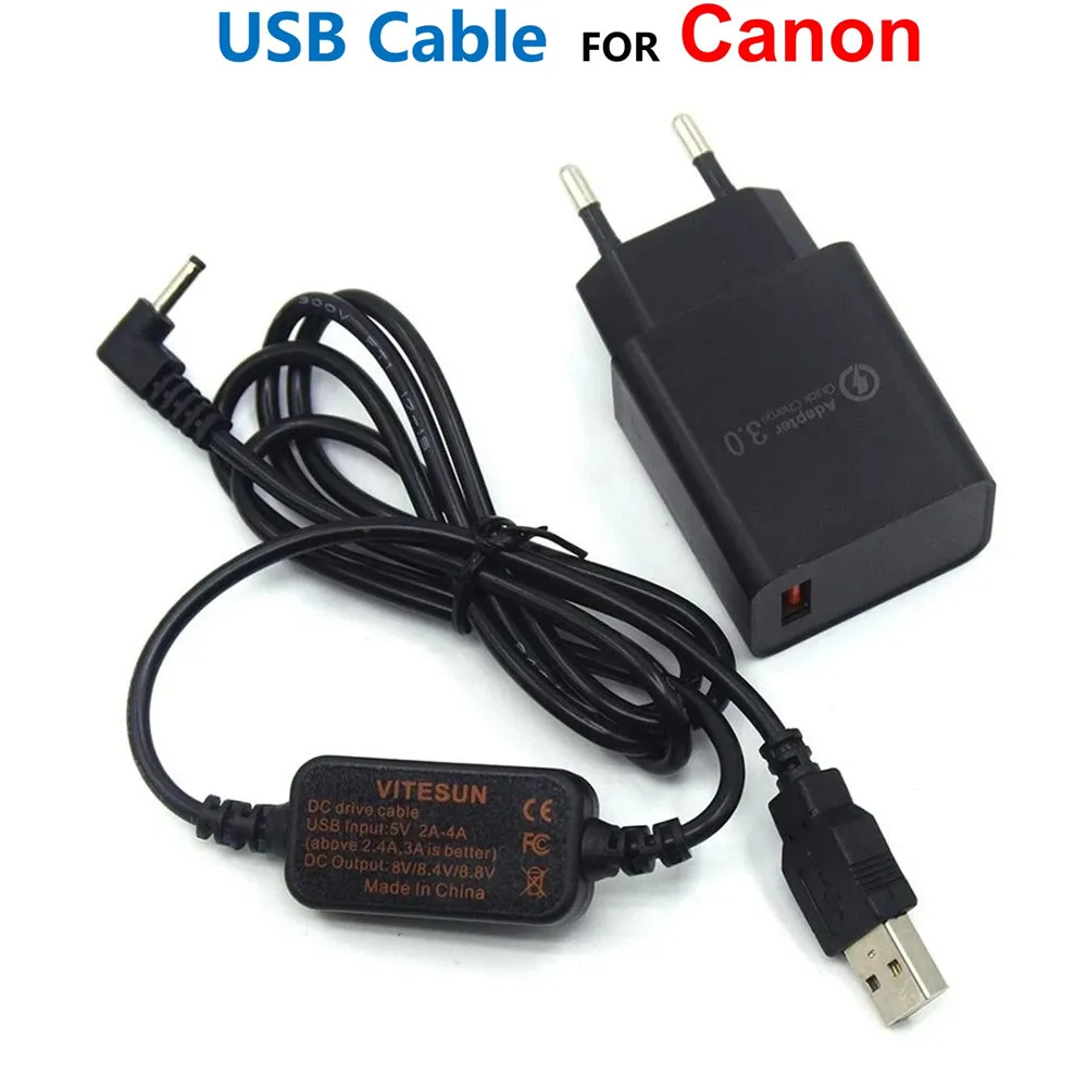 

CA-PS700 Power Bank+USB Cable Adapter Charger For Canon DR-E12 E15 E10 DR-50 DR80 DR-700 LP-E5 LP-E8 LP-E10 LP-E12 Dummy Battery