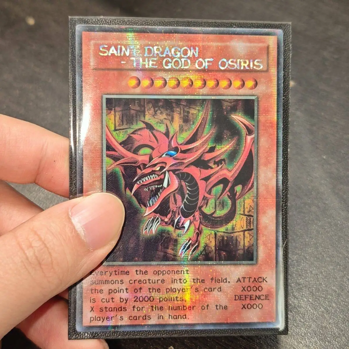 Фото Набор из 3 штук: Сделай сам Yu-Gi-Oh! Коллекционная карта «Египетские боги»: Аниме-карта «Небесный дракон» с голографическим эффектом и горячим тиснением, подарок-игрушка №1