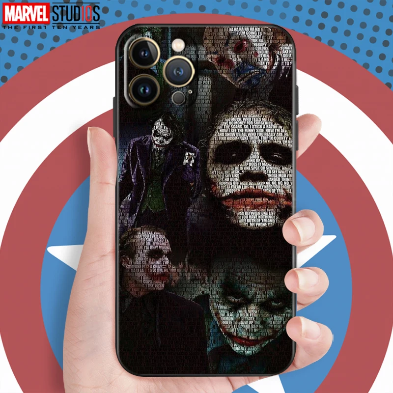 Funny Joker Clown For Apple iPhone 13 12 11 Pro Mini X XR XS Max SE 5 6 6s 7 8 Plus Phone Case Silicone Cover Funda Black |