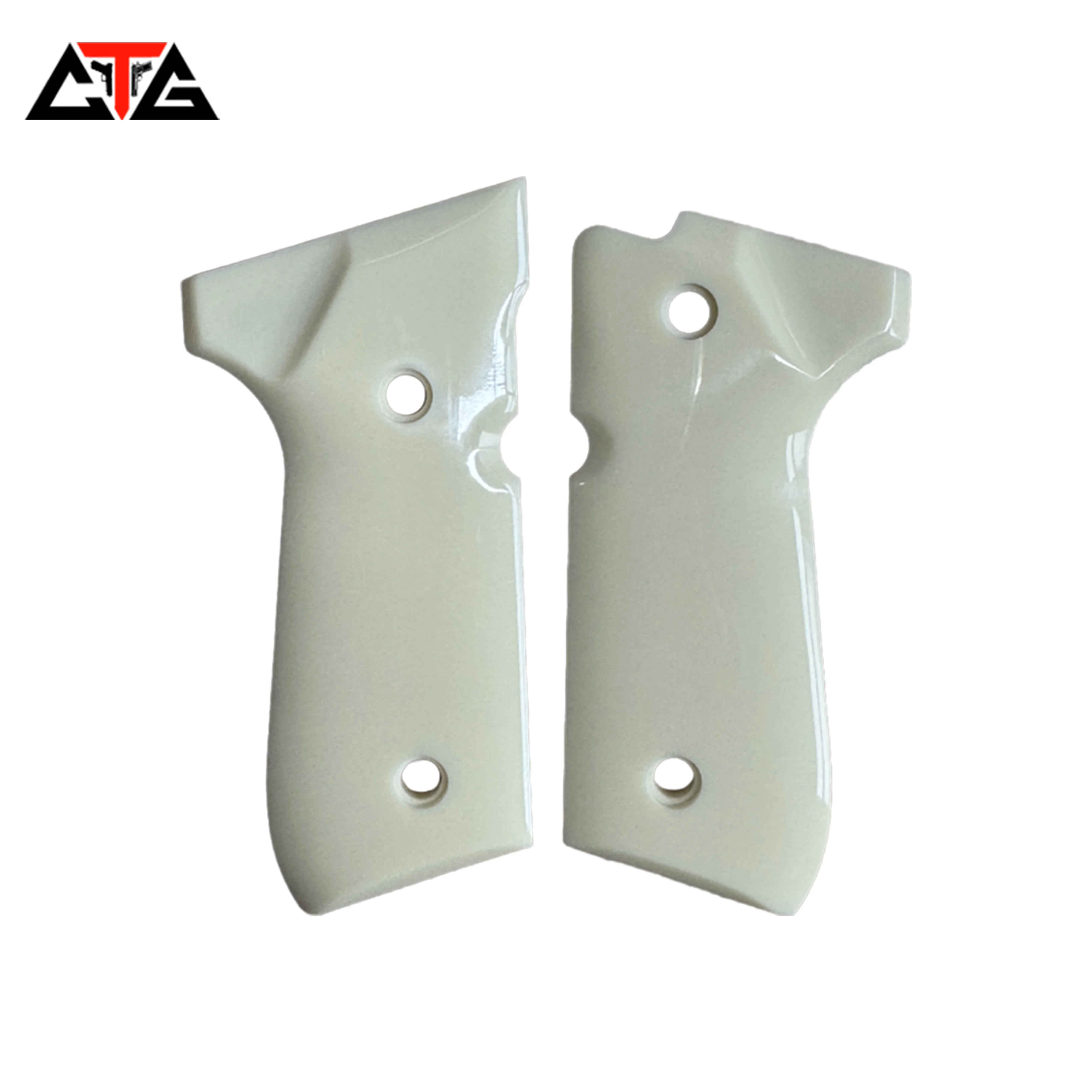 Фото Ручки цвета слоновой кости из смолы для Beretta 92FS / 92F / M9 / M9A1 |   Полноразмерные сменные панели для ручек пистолета №1