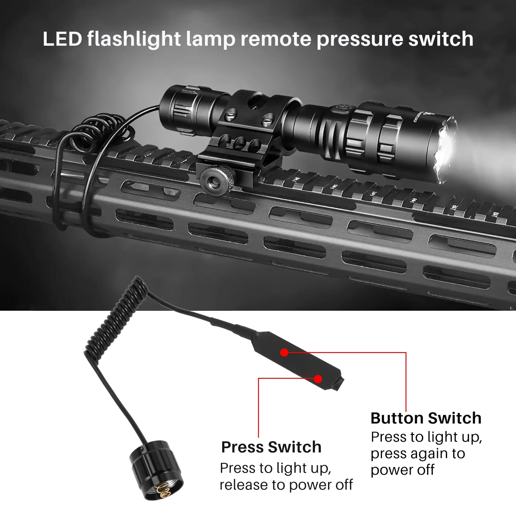 Cable Switch Remote Push Button for 501B LED Headlamp Flashlight Lamp