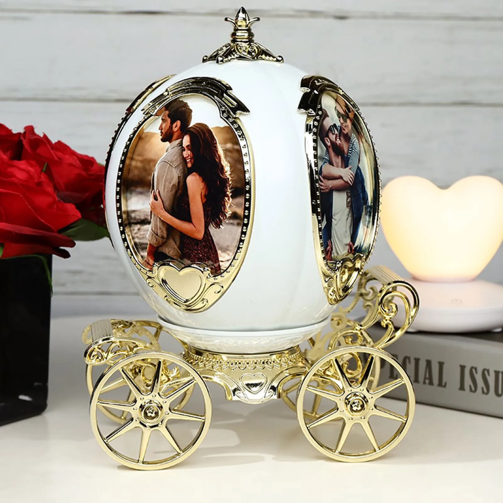 

Retro couple pumpkin car music box living room interior decorations for birthday gifts music decoration gifts for boyfriend