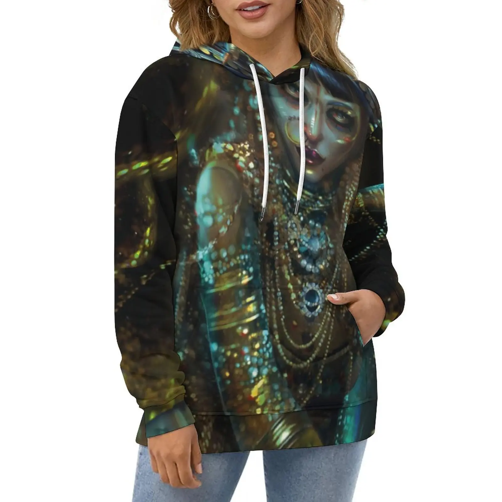 

Худи Jibaro с рисунком масляной живописи, зимняя уличная одежда с роботами Love Death, пуловер с капюшоном для пар, повседневные свитшоты с капюшоно...