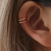 ear clip without ear hole simple fashion cartilage double layer letter c shaped earrings male and female u shaped nose clip