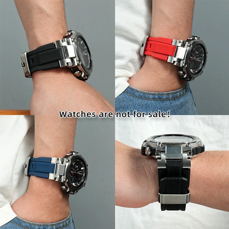Фото MTGB1000 модные прочные резиновые ремешки для часов для Casio G-SHOCK MTG-B1000 G1000 спортивный ремешок силиконовый модифицированный металлический ремешок из нержавеющей стали №3