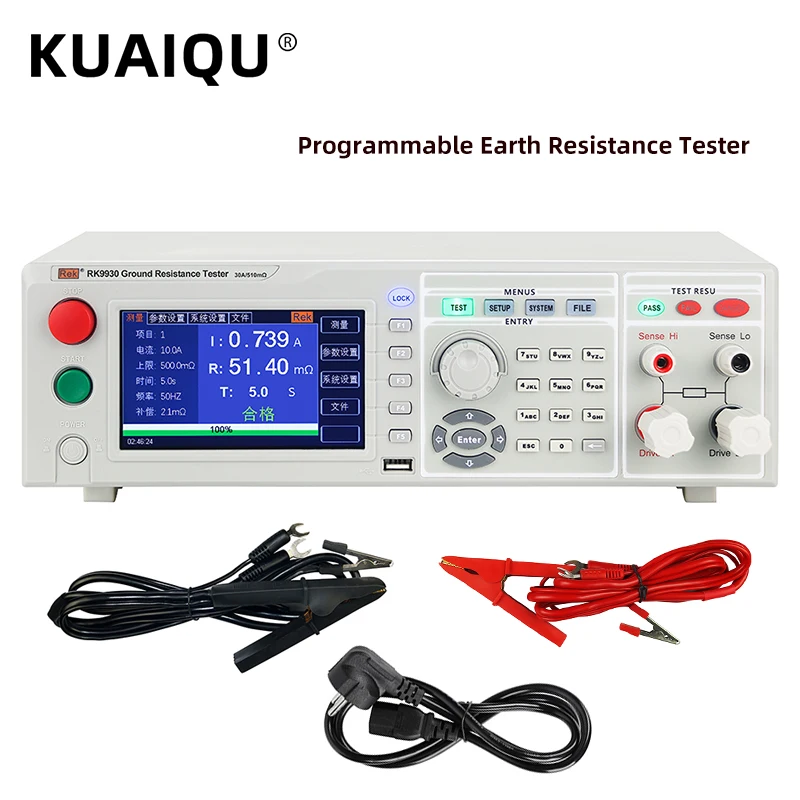 

Высокоточный программируемый цифровой тестер сопротивления заземления RK9930, постоянный ток (3-30), сопротивление 0-510m Ω, оборудование для тест...