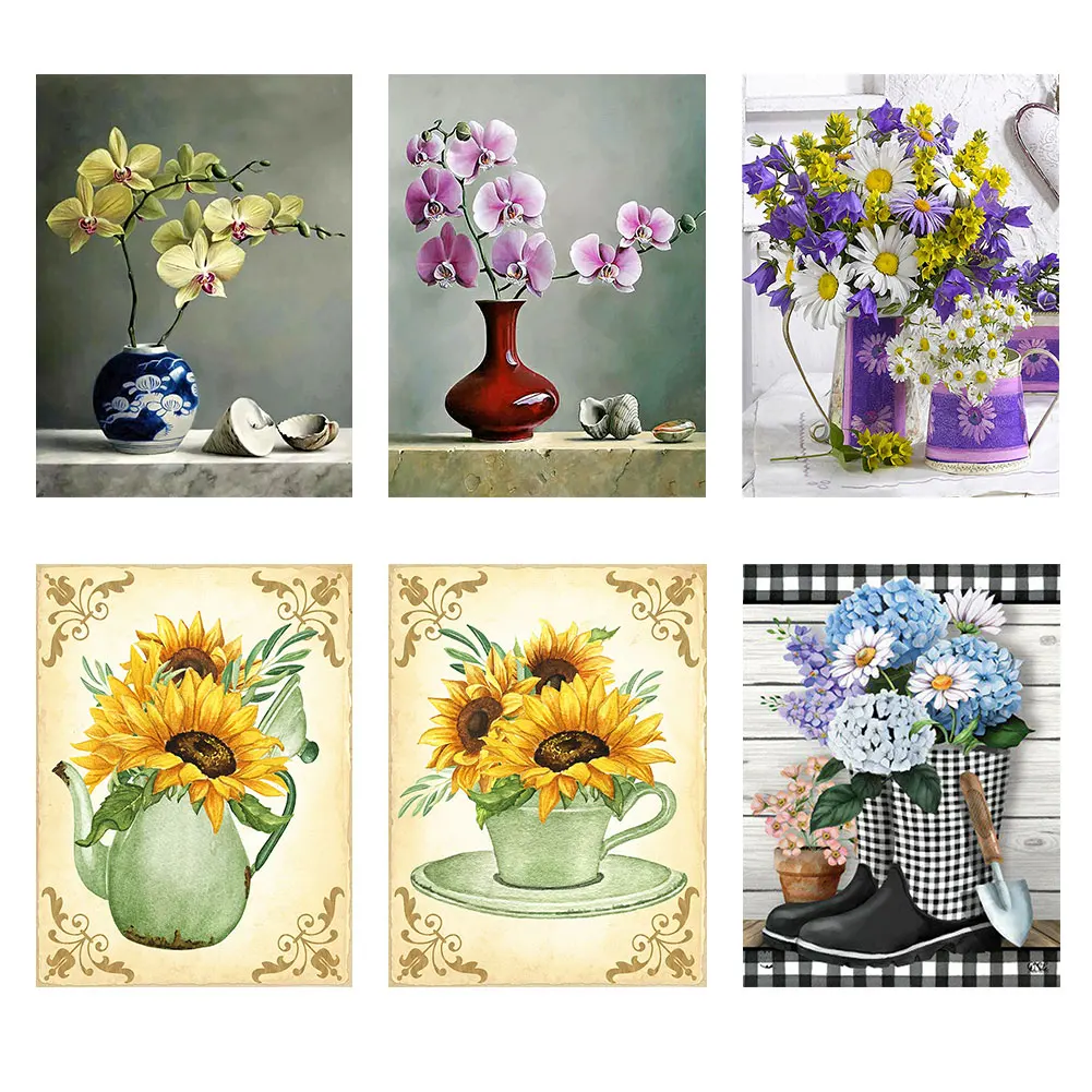 Круглая Алмазная мозаика детский набор с цифрами цветами и растениями искусство