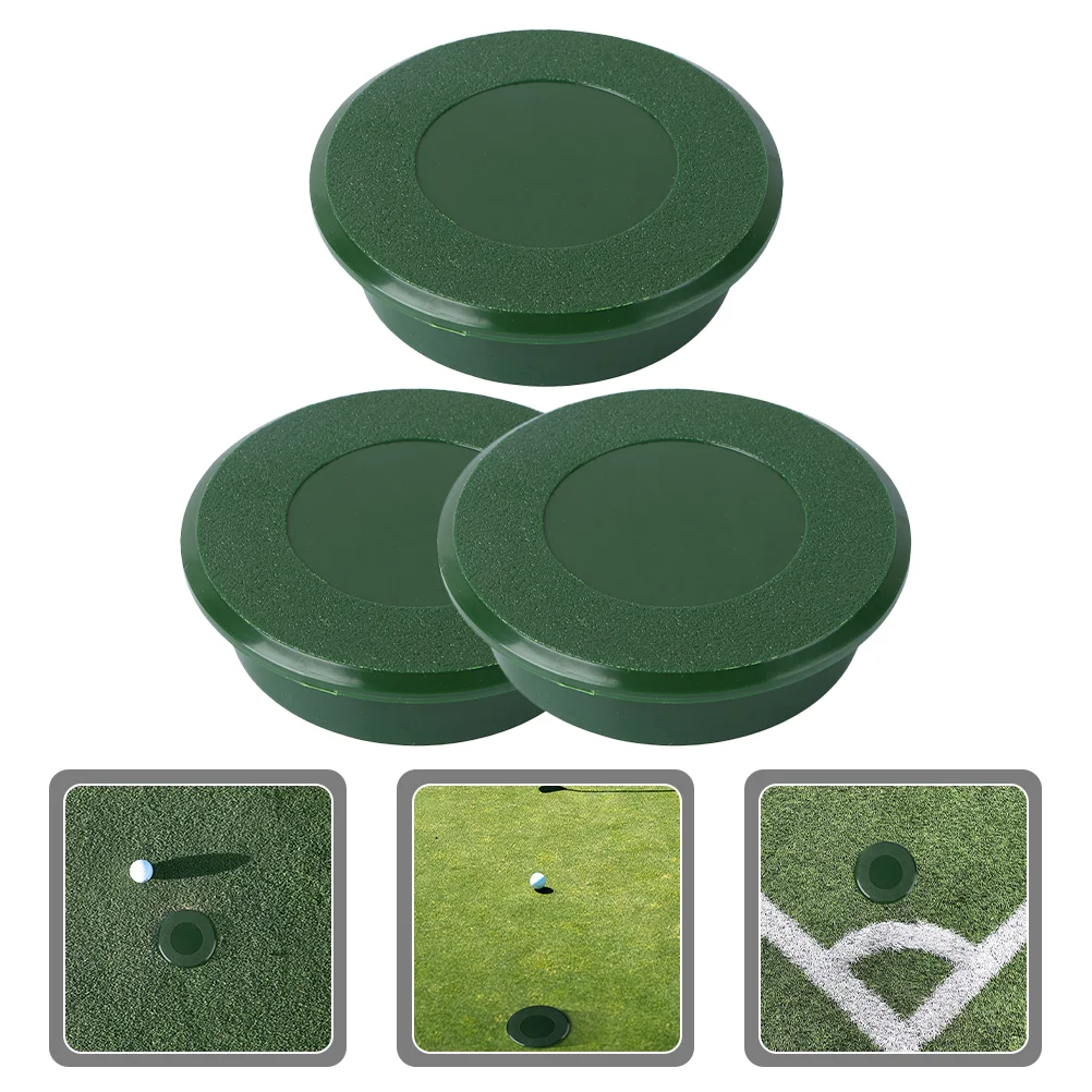

3 Pcs Green Hole Cup Cover Plastic Putting Divot Tool Outdoor Screen Golfs Training Accessories Covers