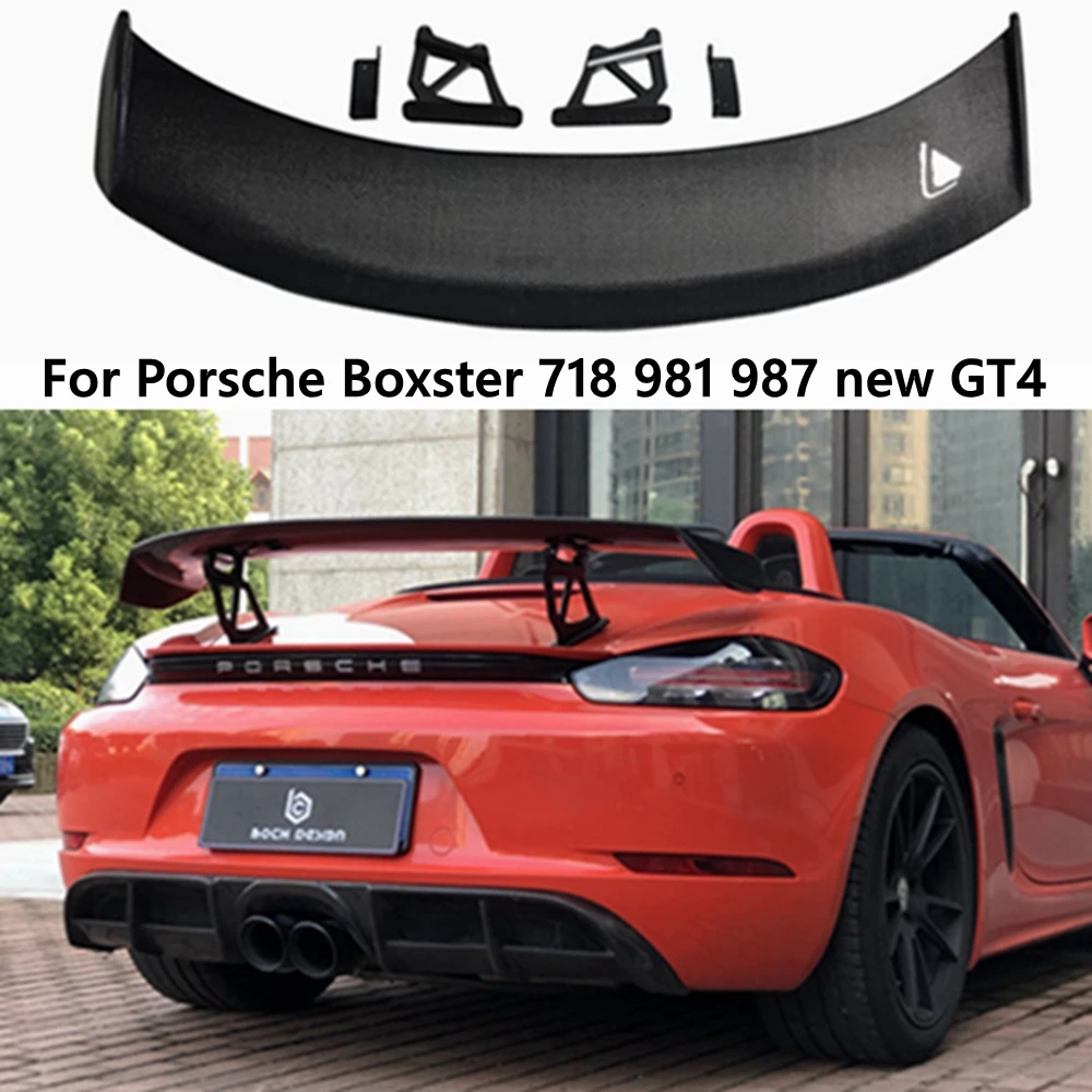 

For Porsche Boxster Cayman 718 981 987 new GT4 Carbon Fiber rear boot Wing Spoiler Rear Roof Spoiler Wing Trunk Lip Boot Cover