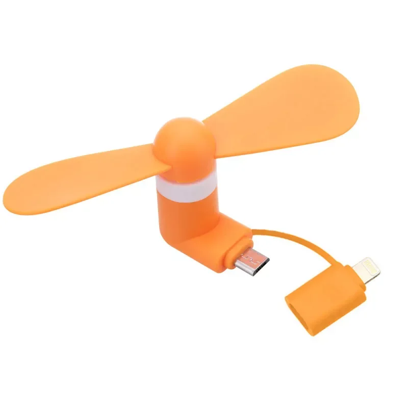 Мини-вентилятор 2 в 1 адаптер Micro USB Type IOS для смартфонов Iphone Android микро портативный