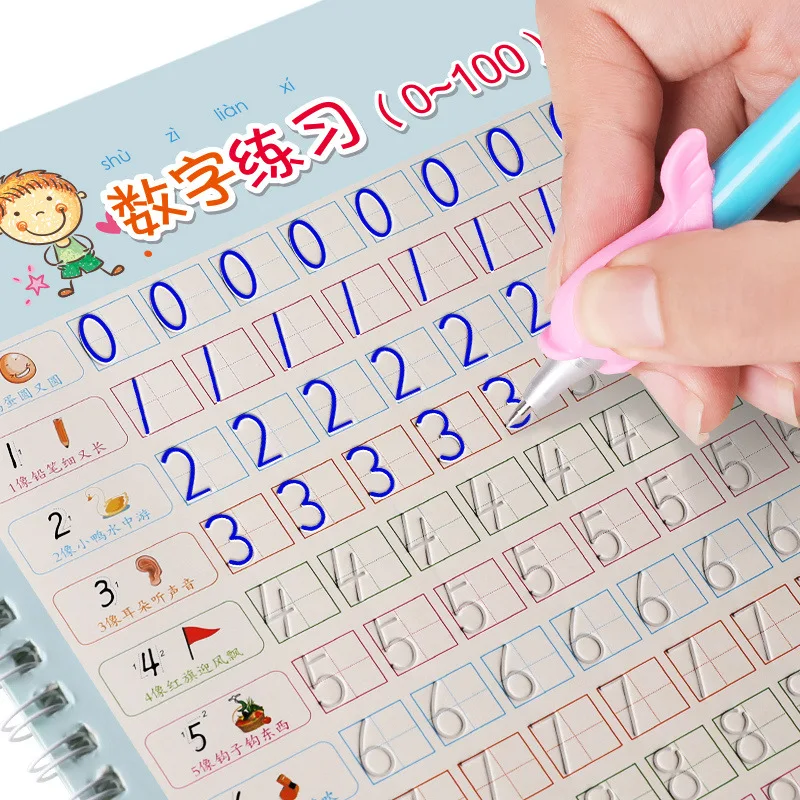 

2022 волшебное письмо наклеить 3D тетрадь для каллиграфии номера 0-100 рукописное письмо учебник обучение искусственное письмо для детей игрушки