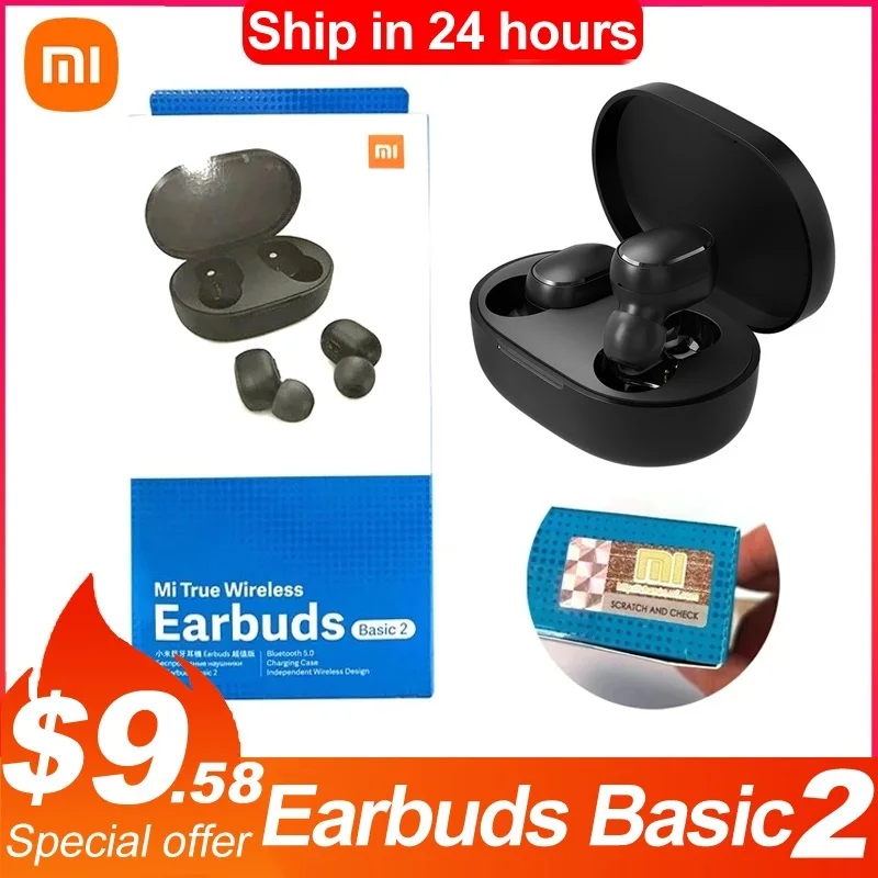 

Global Version Xiaomi Redmi Airdots 2 TWS Wireless Bluetooth 5.0 Earphone Mi True Wireless Earbuds Basic 2 Auto Link TWSEJ061LS