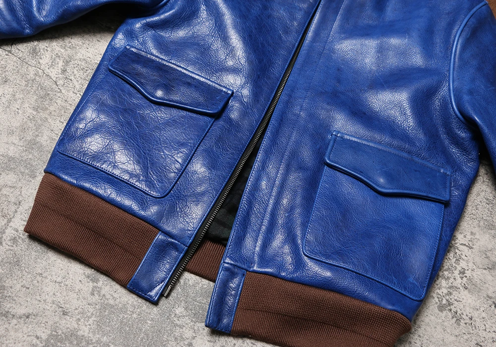 Восковая неокрашенная куртка из воловьей кожи окрашенная в индиго тяжелый