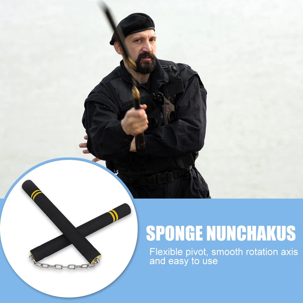 

Палочка для тренировок на цепочке nunchakks, губка для безопасности, оборудование для боевых искусств, для легкой безопасности, для рабочего орн...