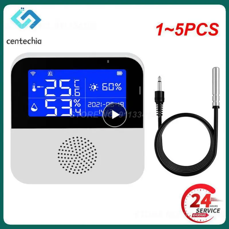 

Датчик влажности и температуры Tuya, умный термометр с наружным зондом и ЖК-дисплеем, Wi-Fi, 1 ~ 5 шт.