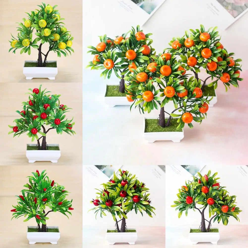 Durable Artificial Plant Faux Orange Tree Realistic Ornament Faux Orange Tree Home Ornament images - 6