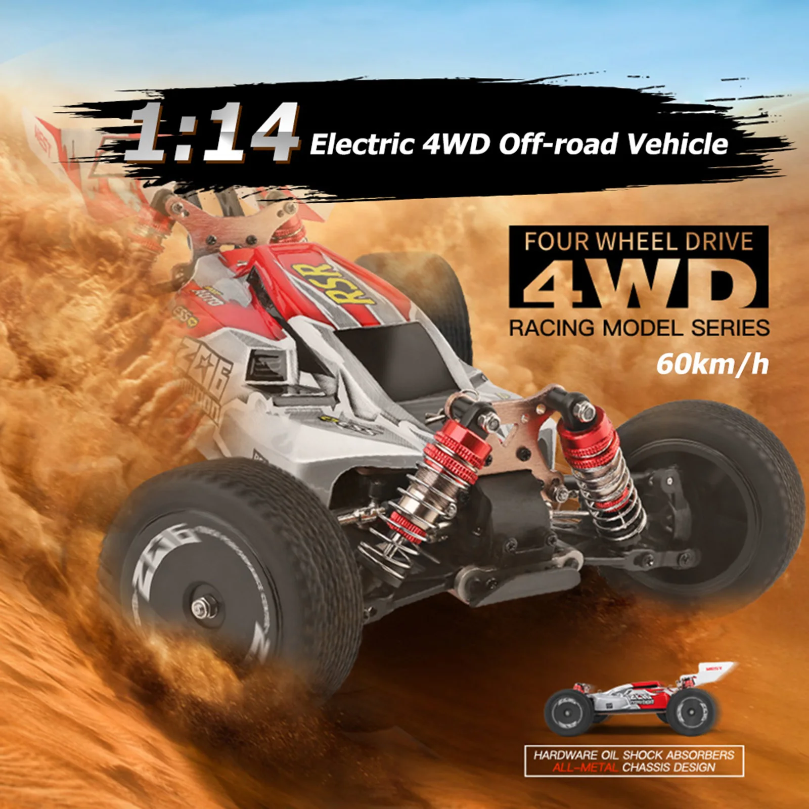 

Wltoys XKS 144001 1/14 RC Car 60Km/h High Speed RC Racing Car 2.4GHz 4WD RC Buggy Off-Road Drift Car RTR Toys for Kids