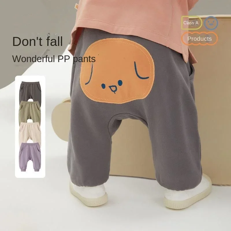 

New Autumn Winter 2023 Baby Boys Girls Cartoon Harlan Pants Versatile Long Toddler Pants Loose Wear Leggings Clothes