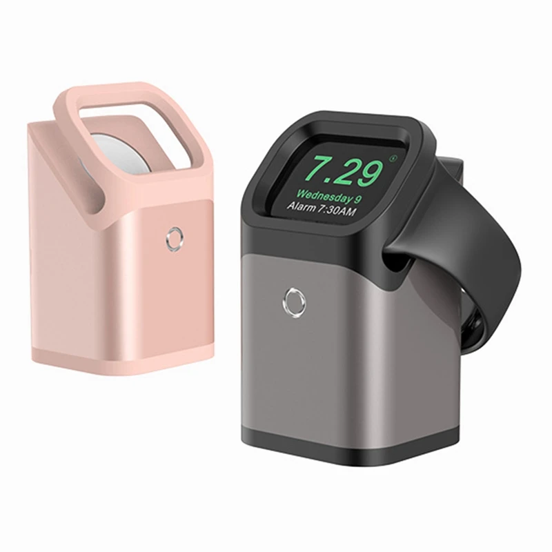 

Зарядная док-станция из алюминиевого сплава для Iphone Watch, зарядная подставка Iwatch 7/6/Se/5, Черная