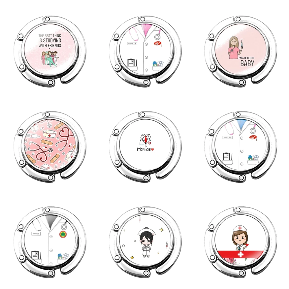 

Симпатичный креативный подарок мультяшный Врач Медсестра складной кошелек крючок для женского стола сумка для хранения складной декоративный Настольный крючок