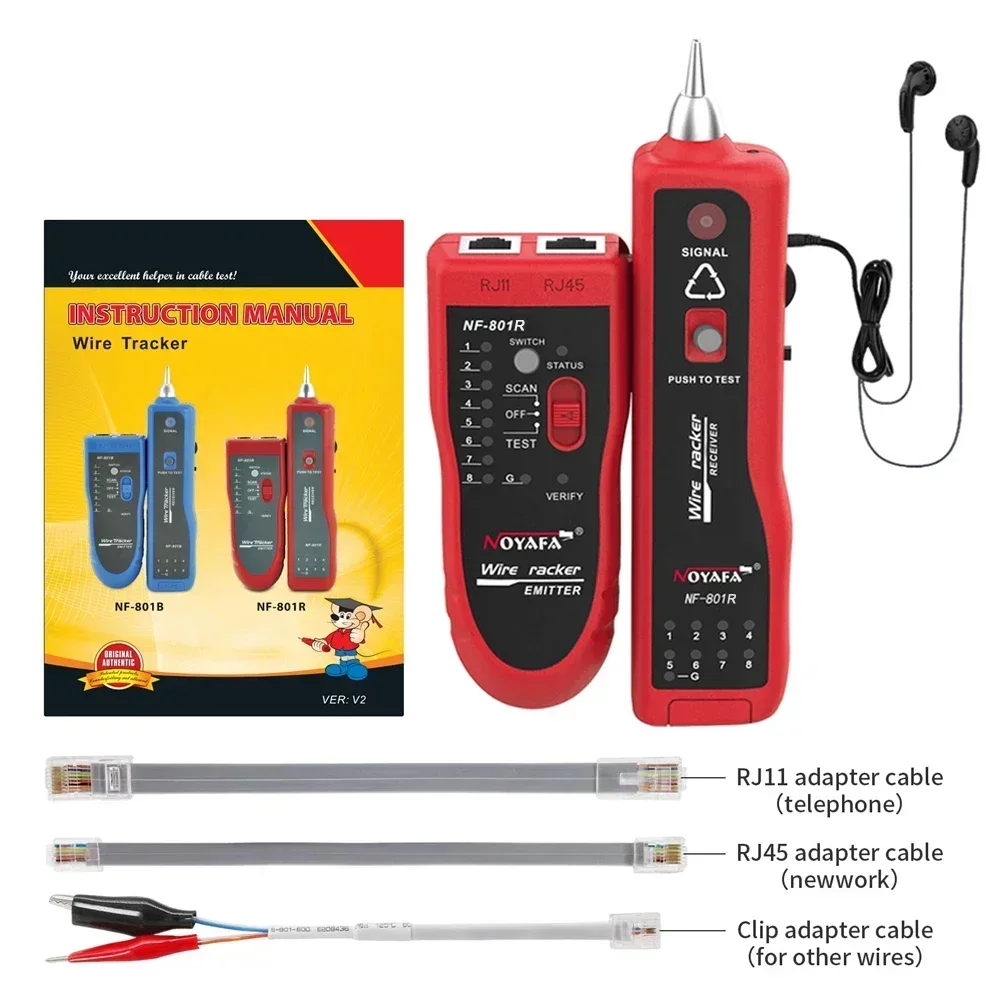 NOYAFA NF-801B Тестер сетевого кабеля Ethernet LAN Телефонный провод Tracer RJ45 RJ11 Искатель линий