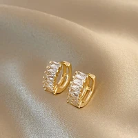 2022 new senior fashion earrings elegant temperament geometric crystal women sweet small lovely stud earrings jewelry
