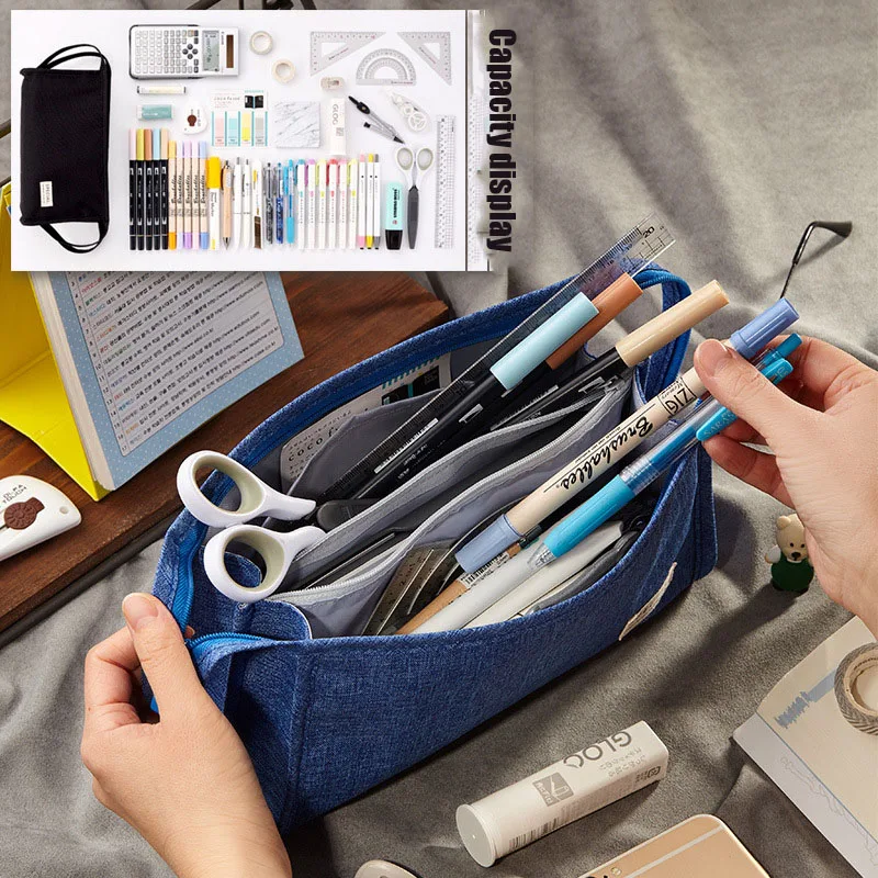 

Portable Big Pencil Case aesthetic Pens Holder Pen Bag organizer Cute Pencil Box Storage Pouch for School Supplies Stationery