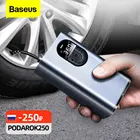 Автомобильный воздушный компрессор Baseus, портативный Электрический насос для шин, 12 В, цифровой мини-насос для автомобиля, велосипеда, лодки