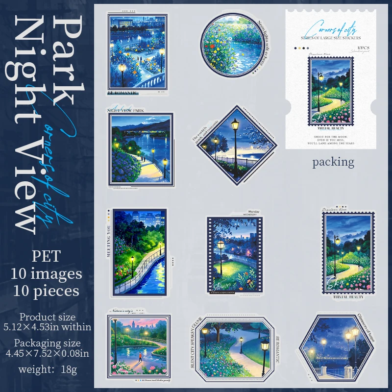 

Набор наклеек Ночной город 10 шт.