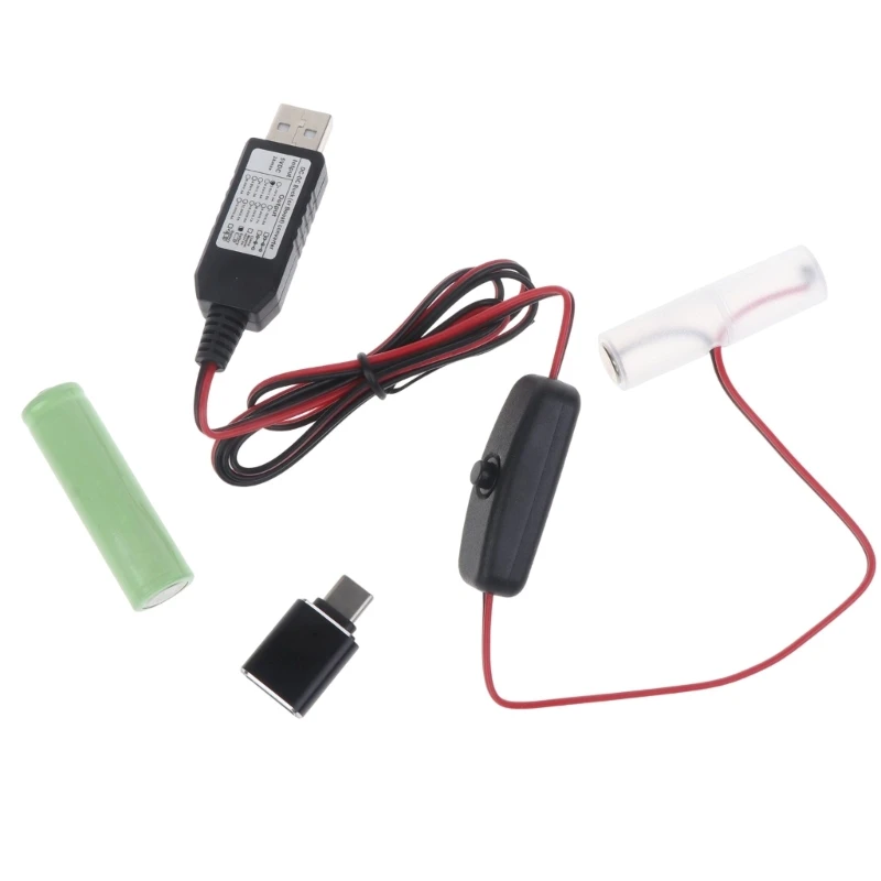 

С переключателем типа C USB на 3 В LR6/AM3/AA Аккумуляторный Устранитель манекен аккумуляторный кабель питания светодиодный светильник Ки радио Э...