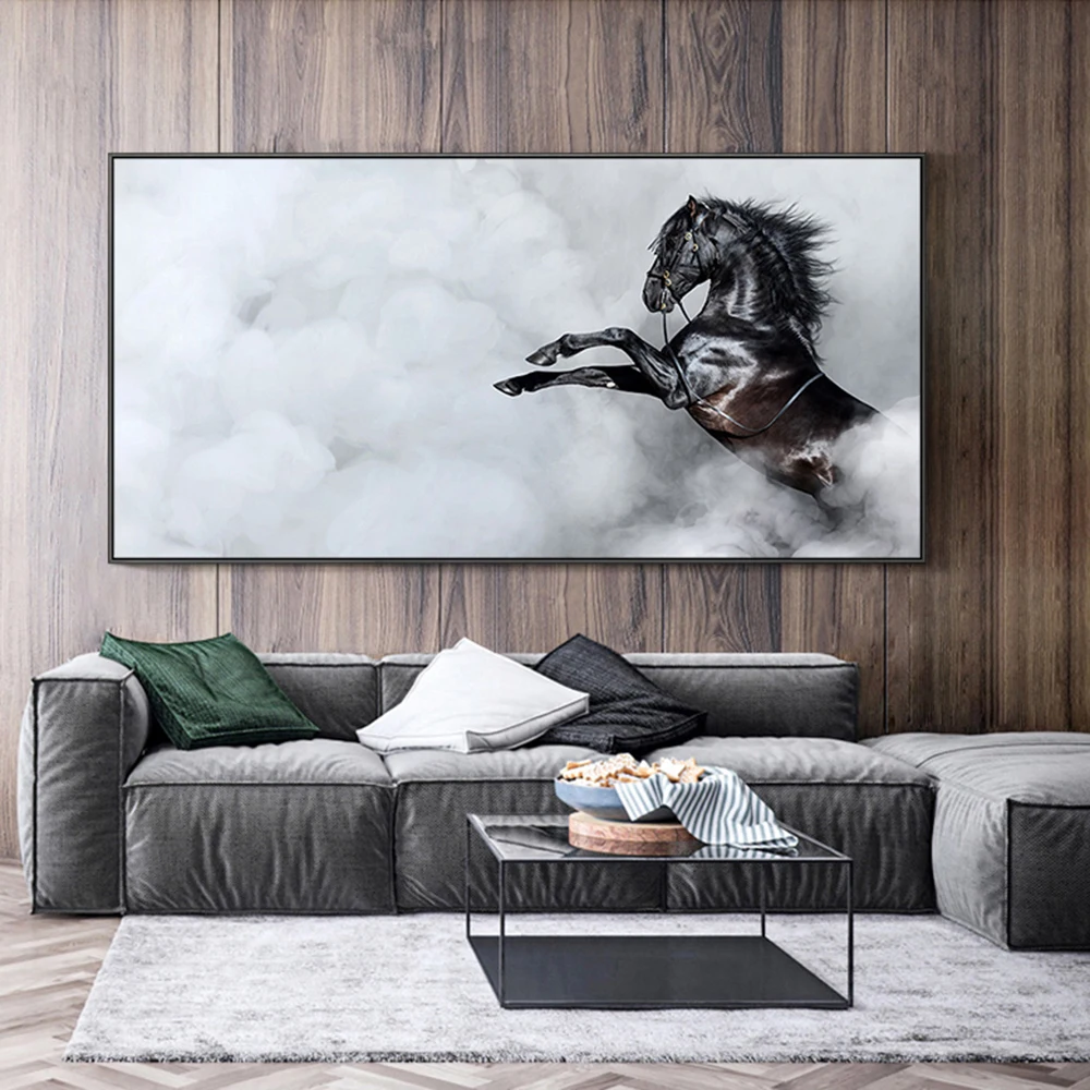 

Настенные художественные плакаты в китайском стиле с изображением скачущей лошади, простая атмосфера, Современный домашний декор, Картина на холсте, роспись, картины, художественное оформление