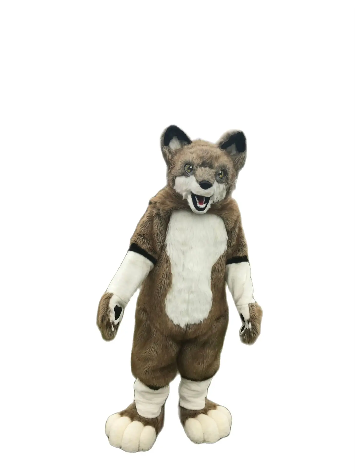 Длинные меховые костюмы для взрослых Хаски собака лиса волк костюмы-талисманы