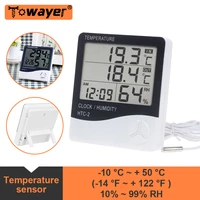 lcd electronic digital temperature sensor humidity meter backlight thermometer hygrometer gauge indoor weather station clock