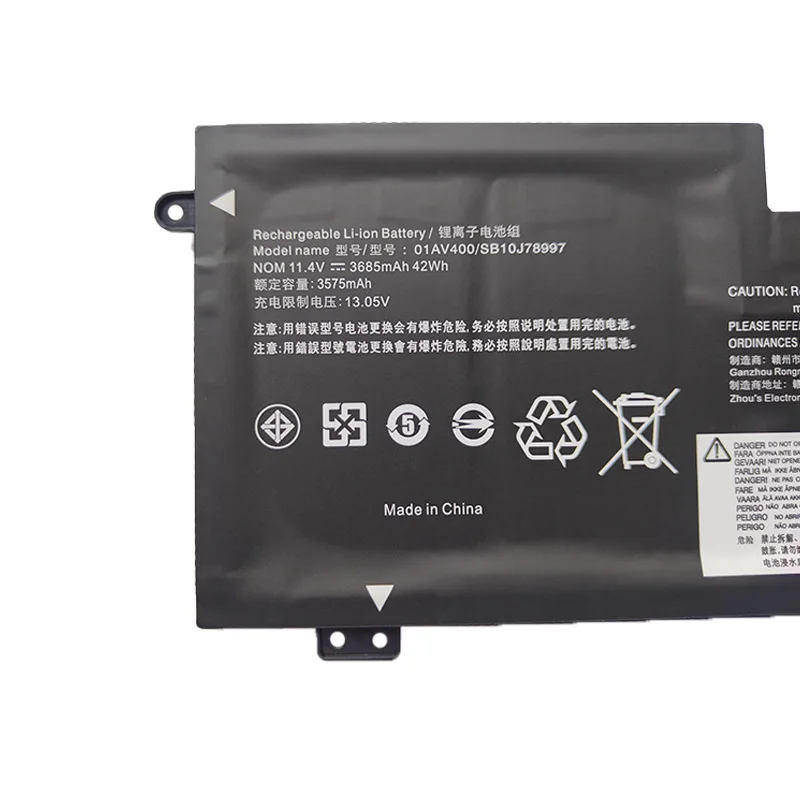 Фото Аккумулятор для ноутбука 11.4V 3685mAh 42Wh 01AV400 для Lenovo Thinkpad 13 G2 S2 2-го поколения SB10K97592 SB10k97593 SB10K97594 №4