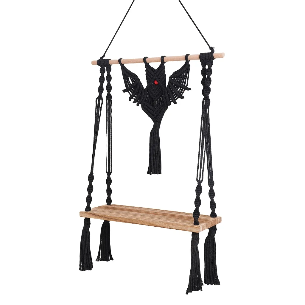 Макраме Хэллоуин в форме летучей мыши гобелены настенные органайзеры для