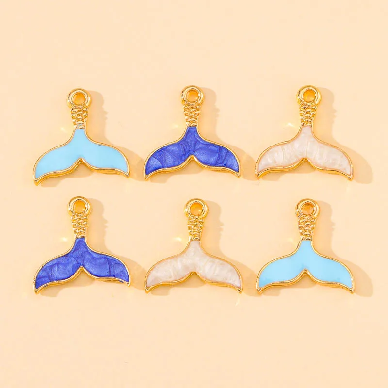 

20Pcs Fashion Necklace Pendant Enamel Mermaid Tail Dangle Charms for Women Jewerly DIY Making Earring Bracelet Accessories Craft