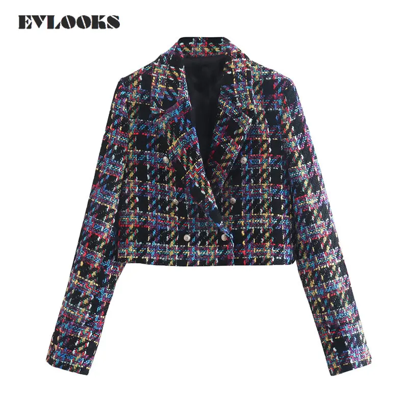 

Autumn Trend Chic French Style Textured Cropped Blazer Woman 2022 New Collection Cheap Fashion Woman 2022 Casual Coat