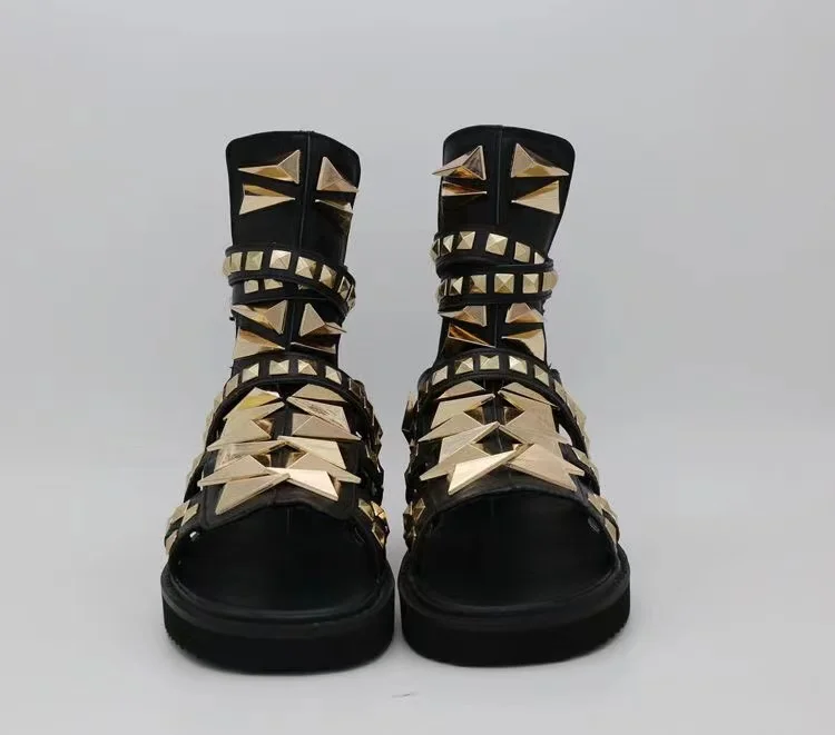 Сандалии мужские из натуральной кожи повседневные туфли на платформе с высоким