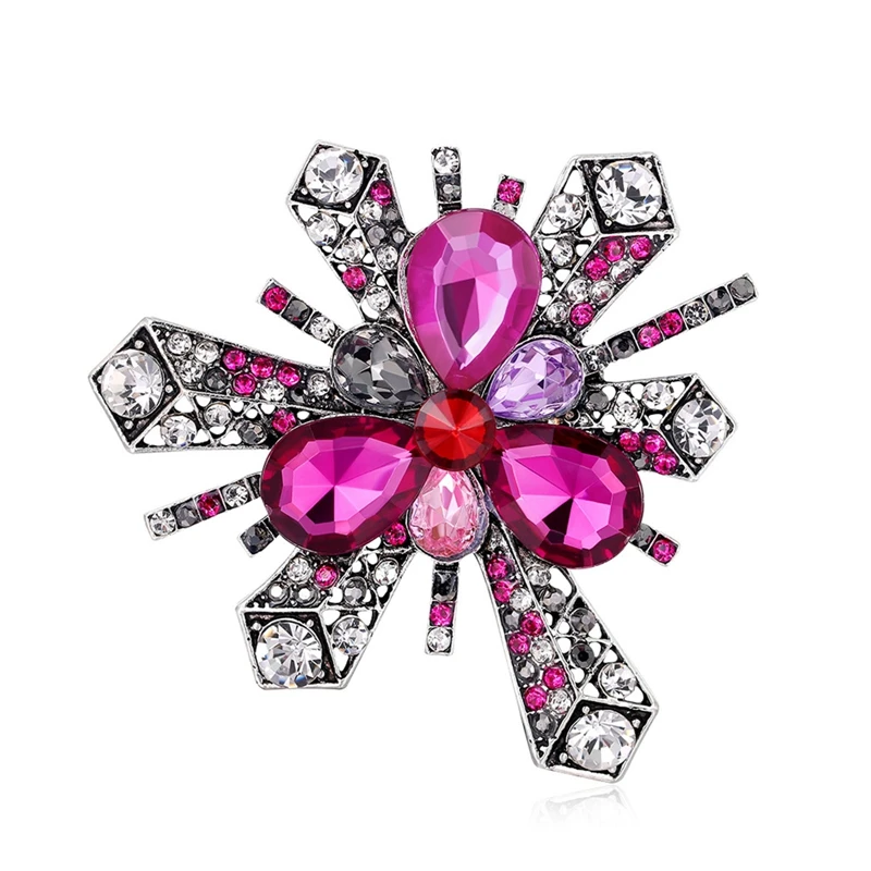 

Embellished With Crystals Purple Brooches Women Wedding Party Banquet Party Brooch Pin Charming Gift Fashion Accessories Decor