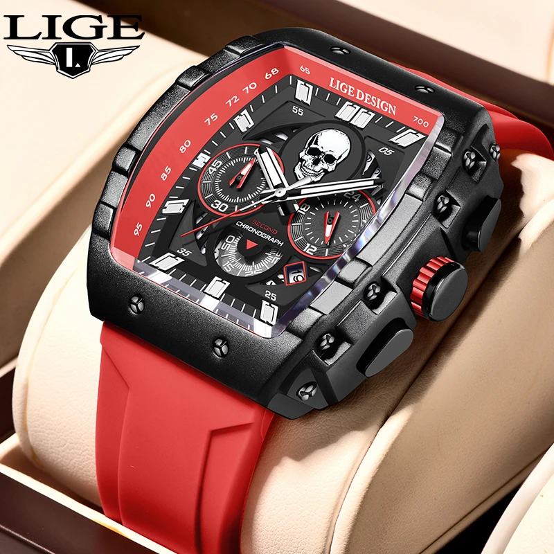 LIGE модные повседневные часы для мужчин лучший бренд класса люкс силиконовые