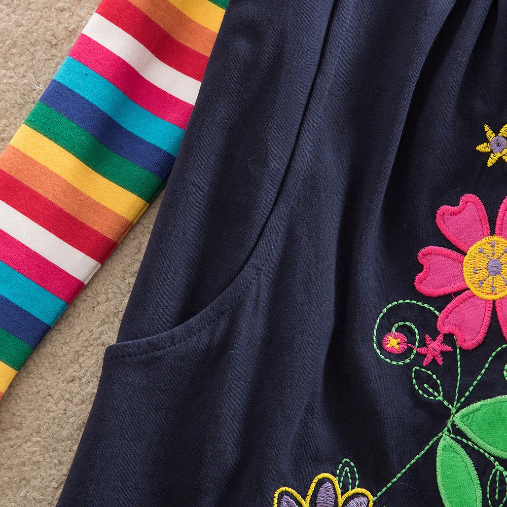 Платье с длинным рукавом и вышивкой для девочек 8 лет | Детская одежда обувь