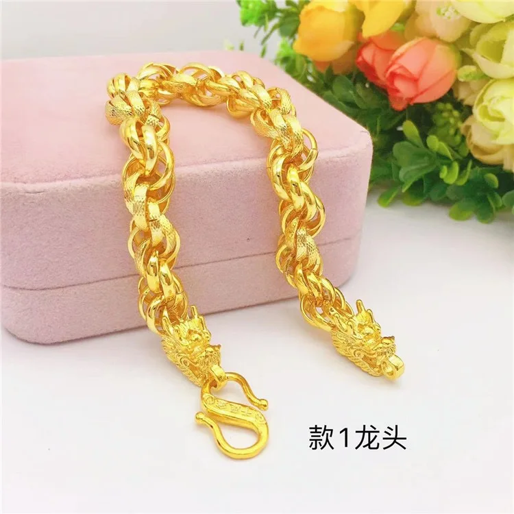 Золотой жилет AU999 плоский кнут голова дракона золотой браслет из настоящего