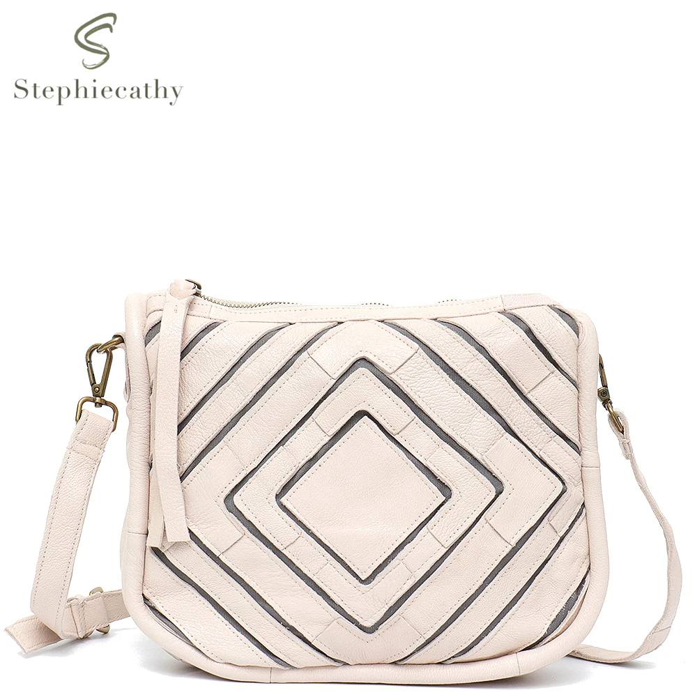 

SC Designer Women Genuine Leather Crossbody Bag Luxury Square Soft Cowhide Patchwork Slouchy Casual Daily Sling Shoulder Handbag