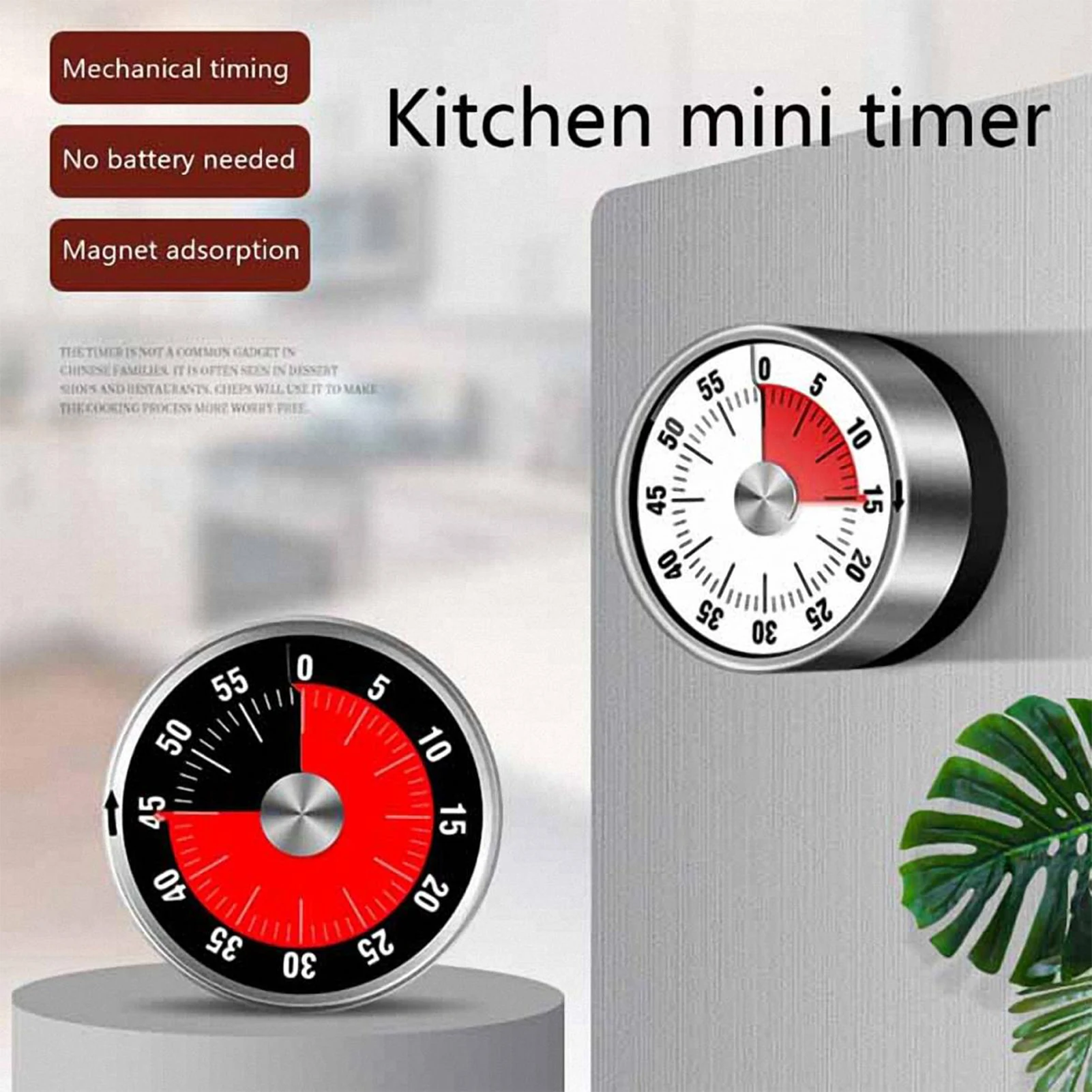 

Magnetic Home Kitchen Timer Portable Durable Waterproof Electronic Timer for Home Kitchen Bathroom Office