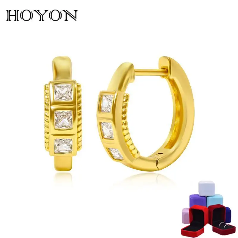 

HOYON Earrings Trend 2022 New Color Advanced Sensitive Diamond Zircon Ear Buckle Simple Instagram Matching Earrings for Women