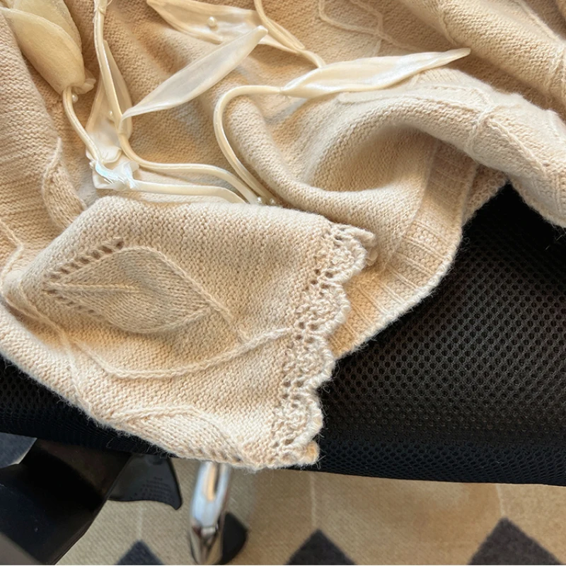 Женский трикотажный свитер с вышивкой Bomon 2000s Y2K