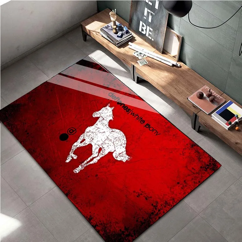 

15 Sizes Band-Deftones Flag Album Cover Hippie Skull Flower Carpet for Living Room Bedroom Modern Home Decor Party Backdrop