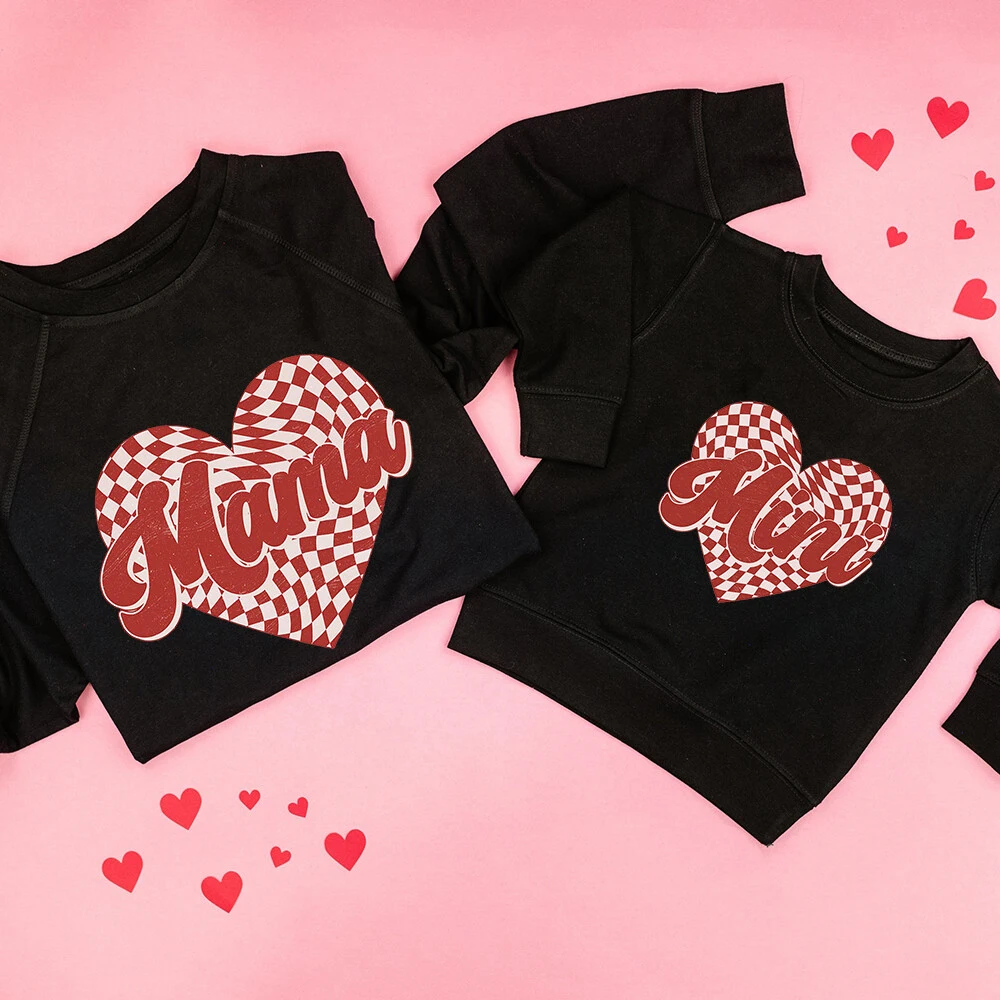 Одинаковые свитера Мама и я на День святого Валентина. Толстовка мини-светошот